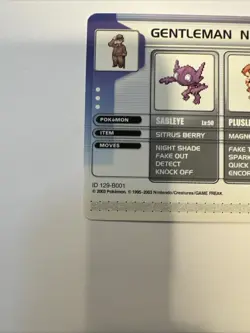 2003 Pokemon Ruby/Sapphire Version | Battle E-Card | Gentleman Nils ID 129-B001 - Image 4