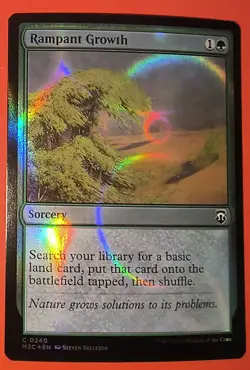 MTG: MAGIC *RAMPANT GROWTH* RIPPLE FOIL M3C/#0240/ NM / COMMON /UNPLAYED - Image 1