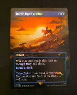 Borne Upon a Wind NM Rainbow Foil MTG Ghost of Tsushima Secret Lair Unplayed - Image 1