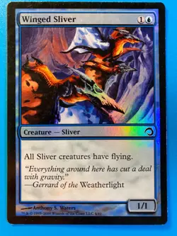 MTG 1x FOIL Winged Sliver Premium Deck Series: Slivers Magic the Gathering x1 NM - Image 1