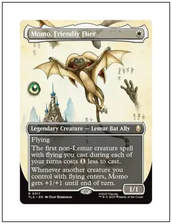 1x Momo, Friendly Flier, Borderless Art, Avatar The Last Airbender, MTG NM - Image 1