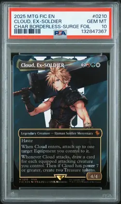 2025 MTG FINAL FANTASY COMMANDER #0210 CLOUD, EX-SOLDIER PSA 10 - Image 1