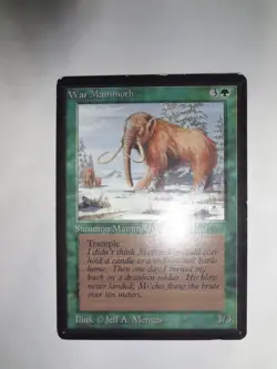 MTG MAGIC THE GATHERING CARD ORIGINAL BETA GREEN WAR MAMMOTH CREATURE - Image 1