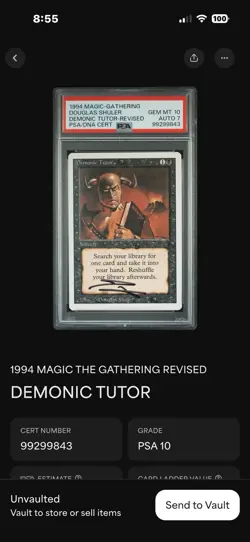 Magic the Gathering Revised Edition Demonic Tutor 1994 PSA 10 Pop 64 - Image 4