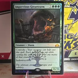 Impervious Greatwurm 273/259 Guilds of Ravnica Mythic Buy-a-Box Promo Foil MTG - Image 1