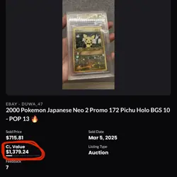 Pokemon Neo 2 Promo Holo Pichu #172 2000 Japanese Edition, BGS 10 - POP 15 ‼ - Image 3