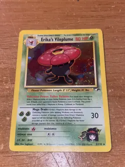 2000 Pokemon Gym Heroes 5/132 Erika's Vileplume Holo SWIRL MP/HP - Image 1