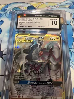 Pokemon Arceus & Dialga & Palkia GX 156/236 Cosmic Eclipse CGC 10 Gem Mint Holo - Image 3
