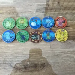Pokemon Tazos Pogs Milk Caps Set Of 10 Walkers Crisps 2001 Pikachu - Image 1
