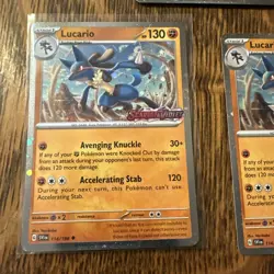 Lucario 114/198 Cosmos Holo Scarlet & Violet Stamped Pokemon TCG X5 - Image 2