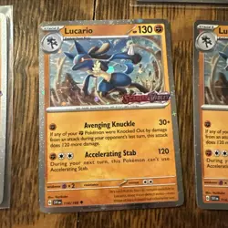 Lucario 114/198 Cosmos Holo Scarlet & Violet Stamped Pokemon TCG X5 - Image 3
