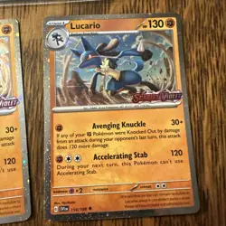 Lucario 114/198 Cosmos Holo Scarlet & Violet Stamped Pokemon TCG X5 - Image 4
