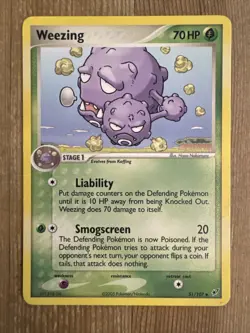 Pokemon TCG Weezing EX Deoxys 51/107 Regular Uncommon LP - Image 1