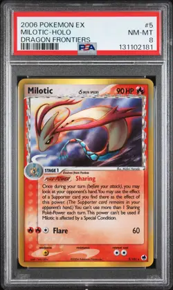 2006 POKEMON EX DRAGON FRONTIERS #5 MILOTIC-HOLO PSA 8 - Image 1