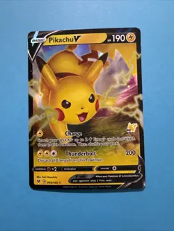 Pokemon TCG Pikachu V 043/185 SWSH04: Vivid Voltage Ultra Rare Full Art Holo NM - Image 1