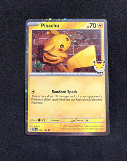 Pikachu 051/162 Stamped 2026 Pokemon Day 30 Promo Cosmos Holo w/DOUBLE SWIRL 🌀 - Image 1
