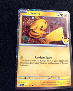 Pikachu 051/162 Stamped 2026 Pokemon Day 30 Promo Cosmos Holo w/DOUBLE SWIRL 🌀 - Image 3