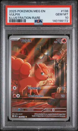2025 POKEMON MEG EN-MEGA EVOLUTION ILLUSTRATION RARE #138 VULPIX PSA 10 - Image 1