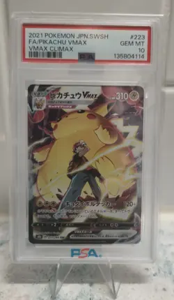 2021 Pokemon Japanese SWSH VMax Climax #223 FA Pikachu VMax PSA 10 GEM MINT - Image 2