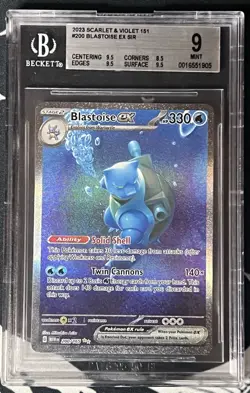 BGS 9 2023 Pokemon Scarlet Violet 151 Blastoise Ex 200/165 SIR - Image 1