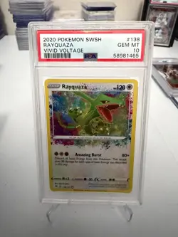 2020 Pokemon SWSH Rayquaza Vivid Voltage PSA 10 - Image 1