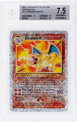 2002 Pokemon Legendary Collection Charizard Reverse Holo #3 BGS 7.5 - Image 1