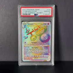 PSA 10 Unown VSTAR 199/195 Silver Tempest Rainbow Full Art | Pokemon 2022 - Image 1