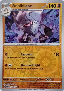 100/191 ANNIHILAPE REVERSE HOLO SURGING SPARKS POKEMON CARD - Image 1