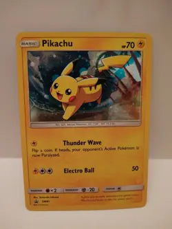 Pokemon TCG Pikachu -SM Black Star Promo SM81 Promo "Played" - Image 1