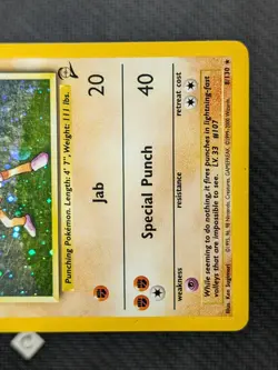 Hitmonchan 8/130 - Base Set 2 Holo Rare Pokemon TCG MP - Image 5