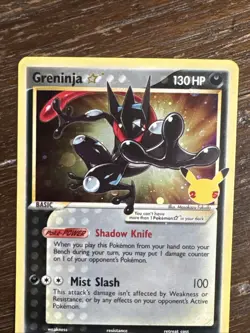 2021 Pokemon Celebrations SWSH 144 Greninja Gold Star Black Star Promo NM - Image 3