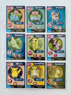 1999 Pokemon PokeTrivia Burger King Promo 47 cards non-perforated No Duplicates - Image 2