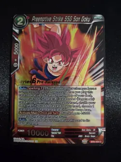 Preemptive Strike SSG Son Gok Pre-Release Stamp NM Dragon Ball Super Card Game - Image 1