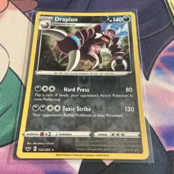 Drapion Reverse Holo Sword and Shield 122/202 Pokemon Card - Image 1