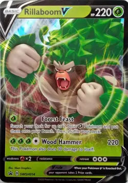 SWSH014 RILLABOOM V ULTRA RARE BLACK STAR PROMO POKEMON CARD - Image 1