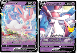 2 X Sylveon V, Pokemon cards Evolving Skies, 25th Anniv promo NM pack fresh - Image 1