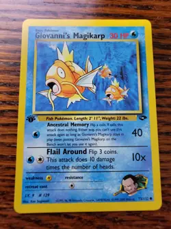 Pokemon Card - Gym Challenge 73/132 - GIOVANNI'S MAGIKARP *1st Edition* - NM - Image 1