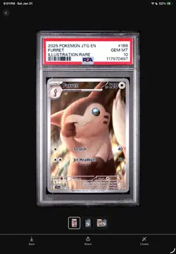 Pokemon TCG Journey Together Furret Card 168/159 Gem Mint PSA 10 - Image 1