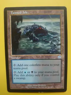 MTG Card. Tainted Isle Torment Land - Image 1