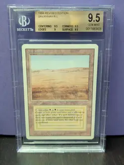 Savannah * REVISED * DUAL LAND * BGS 9.5 Gem Mint (9.5/9/9.5/9.5) * Magic MtG - Image 1
