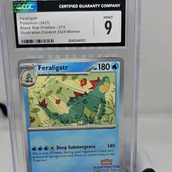 Pokemon Feraligatr CGC 9 Promo 213 Illustration Contest 2024 Winner - Image 1