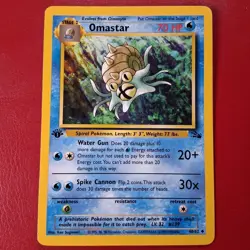 Omastar 40/62 Fossil Regular First Edition Pokemon Card LP - Image 1