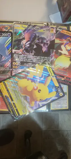 Pokemon TCG Pikachu V, Charizard V, Tapu Koko GX, Hatterene V Promo Binder Lot - Image 1