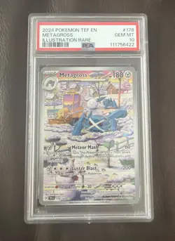 Pokemon Slab PSA 10 Metagross Illustration Rare #178 2024 Temporal Forces - Image 1