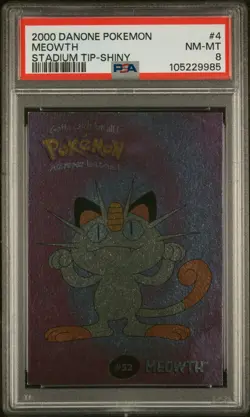 PSA 8 - 2000 - DANONE POKEMON STADIUM TIP SHINY - #4 MEOWTH (Pop: 8) - Image 2