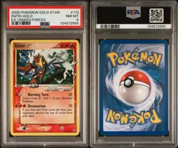 2005 POKEMON EX UNSEEN FORCES GOLD STAR #113 ENTEI-HOLO PSA 8 ⭐⭐⭐ - Image 3