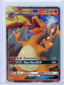 2019 Pokemon TCG Sun & Moon Charizard GX Hidden Fates Holo 9/68 RARE - Image 1