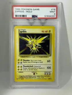 PSA 9 MINT Zapdos 016/102 Base Set Holo -WOTC - Pokemon Graded - Image 1