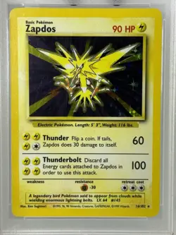 PSA 9 MINT Zapdos 016/102 Base Set Holo -WOTC - Pokemon Graded - Image 2
