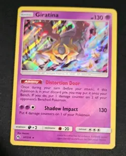 Giratina 97/214 Pokemon TCG Sun & Moon Lost Thunder Holo LP - Holo Bleed - Image 1